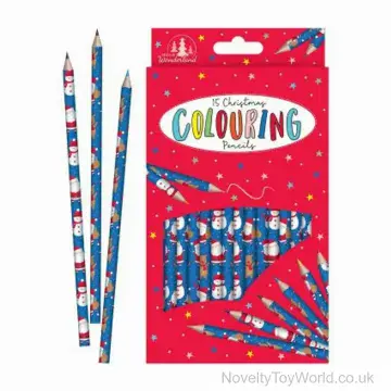 Pack of 15 Christmas Colouring Pencils in Box