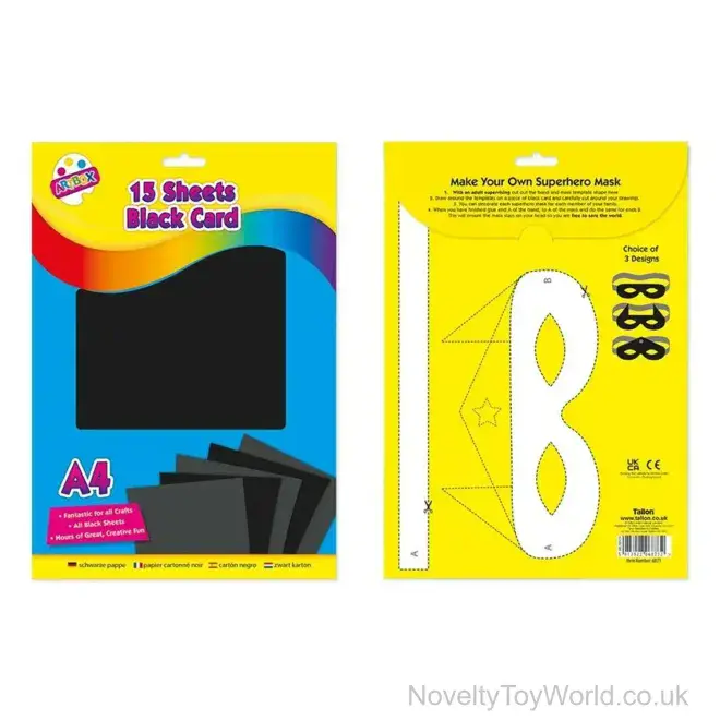 Pack of 15 Sheets A4 Black Card | Wholesale Arts & Crafts Activities UK