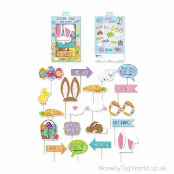 Pack of 20 Easter Themed Card Props on Sticks (Boxed)
