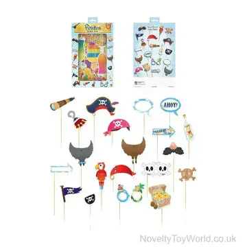 Pack of 20 Pirate Themed Photo Booth Props With Sticks