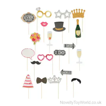 Pack of 20 Wedding Photo Booth Props on Sticks