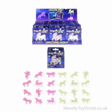 Pack Of 24 Glow In The Dark Unicorn Ceiling Decorations