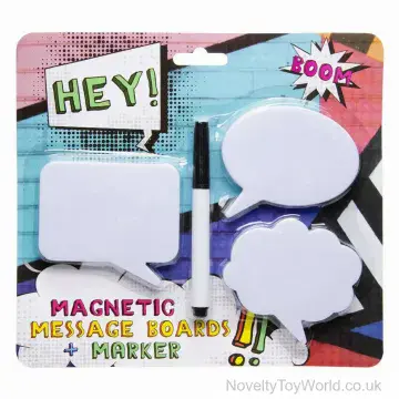 Pack of 3 Magnetic Message Boards with Marker Pen