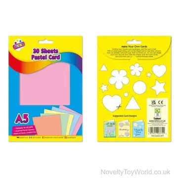 Pack Of 30 Sheets Pastel Coloured Card - A5 Size