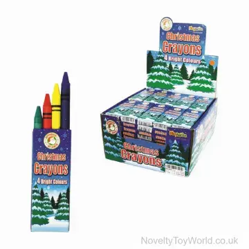 Pack of 4 Christmas Wax Crayons (9cm)