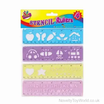 Pack of 4 Stencil Rulers For Kids