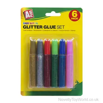 Pack of 6 Colourful Glitter Glue Pens