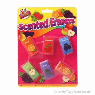 Pack Of 6 Fruit Scented Erasers