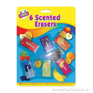 Pack Of 6 Fruit Scented Erasers