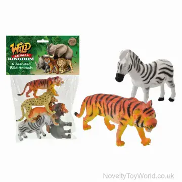 Pack Of 6 Safari Animal Toys - 10cm