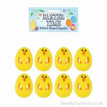 Pack of 8 Easter Egg Chick Capsules (6cm)
