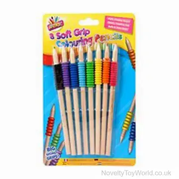 Pack of 8 Spongy Soft Grip Pencils