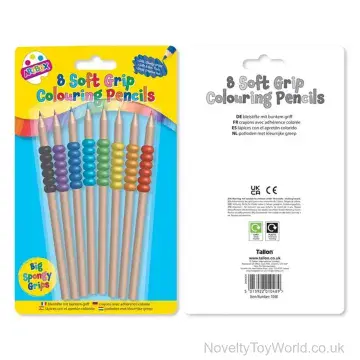 Pack of 8 Spongy Soft Grip Pencils