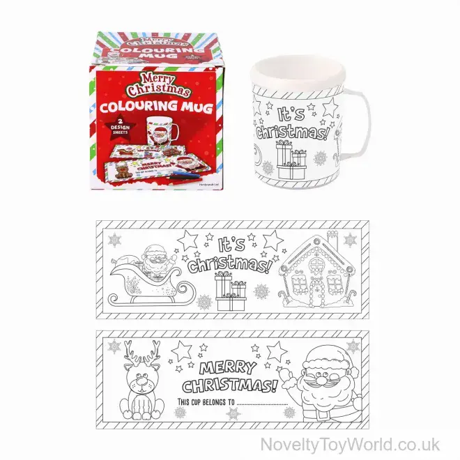 Paint Your Own Merry Christmas Mug - 2 Assorted | Bulk Buy Xmas Gifts UK