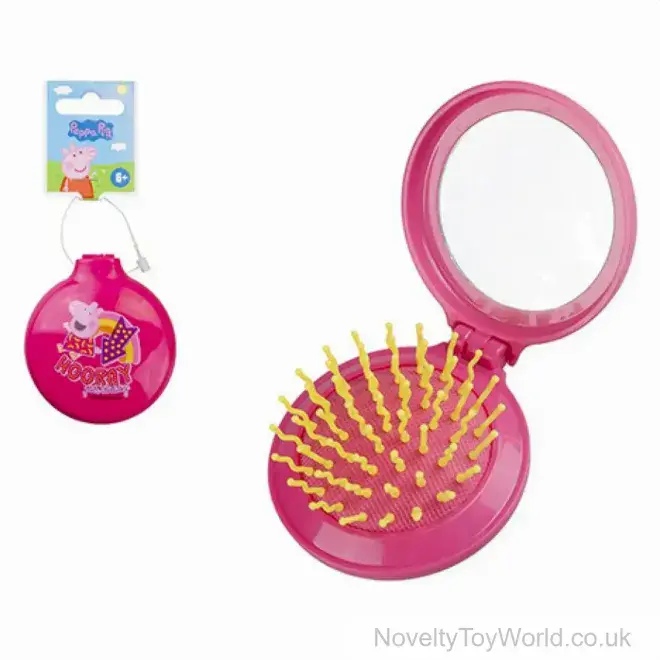Wholesale | Peppa Pig Compact Hair Brush With Mirror (7cm)