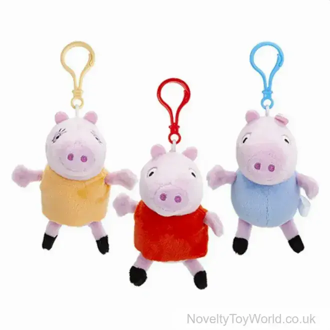 Peppa Pig Soft Toy Bag Clip (12cm) - 3 Assorted | Bulk Buy Toys UK
