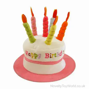 Pink Birthday Cake Fancy Dress Hat - Adult Size