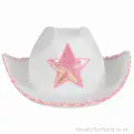 Wholesale Pink & White Cowboy Hat with Pink Star | Wholesale Cowgirl Hats UK