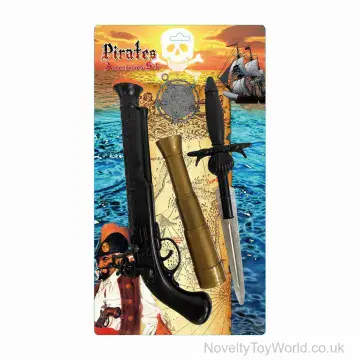 Pirate Flintlock Toy Pistol & Accessories Set - 4 Pieces