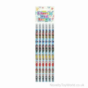 Pirate Pencils with Eraser - Pack of 6