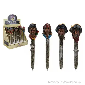 Pirate Statue Head Novelty Pen (15cm)