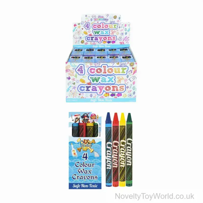 Pirate Theme Wax Crayons - Pack of 4 (9cm) | Wholesale Party Bag Fillers