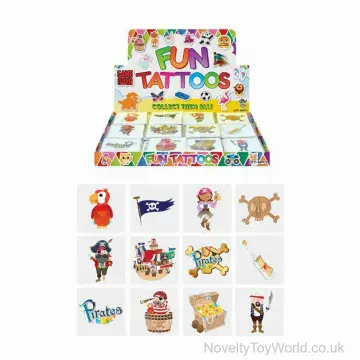 Pirate Themed Temporary Transfer Tattoos for Kids - 4cm