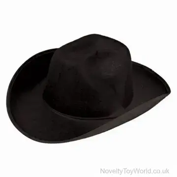 Plain Black Cowboy Hat - Adult Size