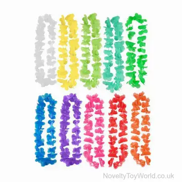 Plastic Flower Hula Leis - Fancy Dress & Beach Theme Parties (90cm)