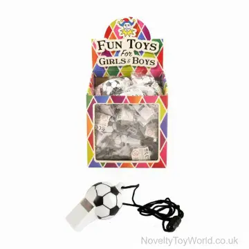 Plastic Football Themed Whistle on Necklace (6cm)