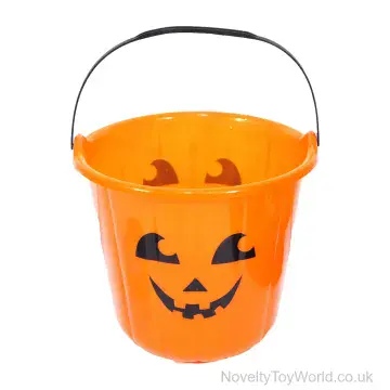 Plastic Pumpkin Bucket For Halloween (18cm)