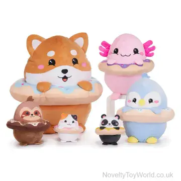 Plush Animal With Doughnut - Japanese Kawaii Theme (19cm)