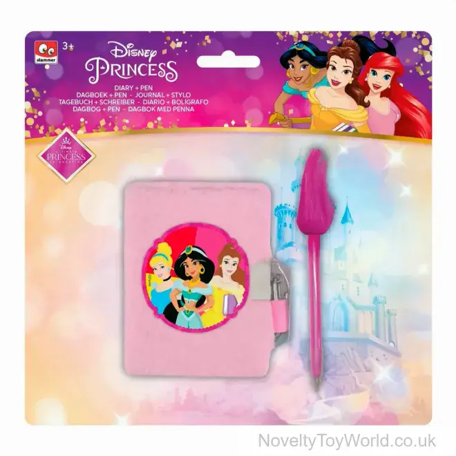 Plush Disney Princess Diary And Pen Set | Bulk Buy Kid's Stationery UK