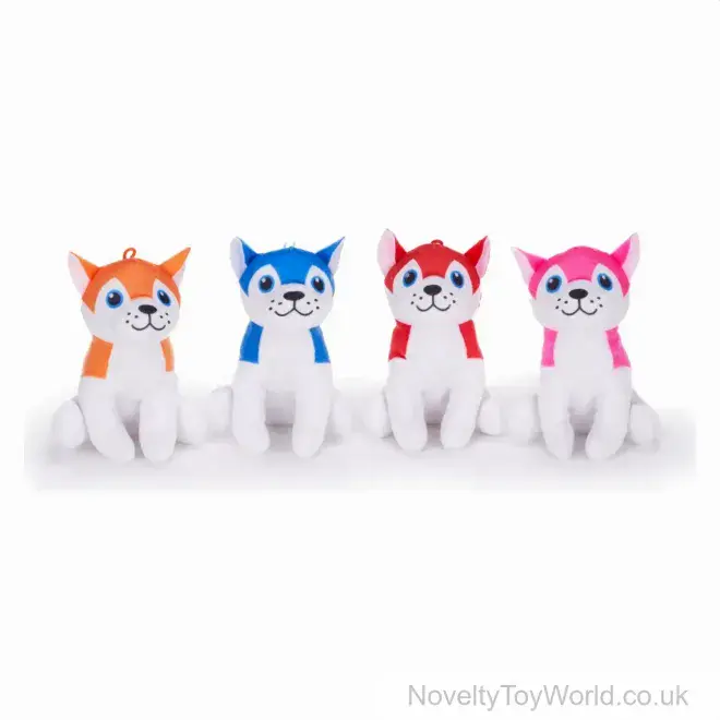 Bulk Buy | Plush Husky Dog Toy - 16cm - 4 Assorted | Wholesale Soft Toys UK