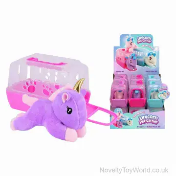 Plush Unicorn Toy In Carry Case - 3 Assorted