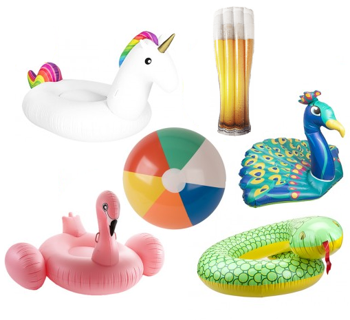 Pool Toys & Inflatable Lounger Assortment | 9 Pieces Bulk Buy