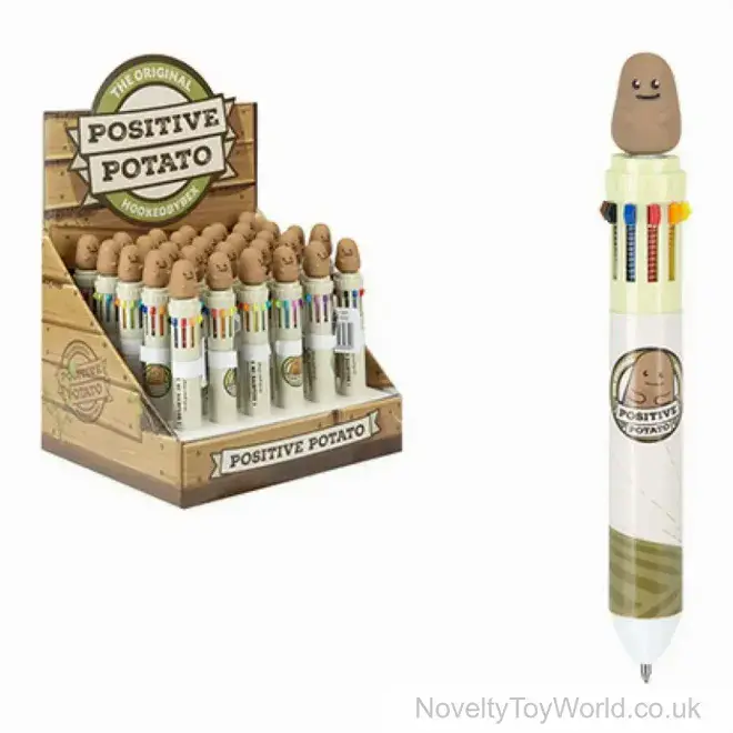 Positive Potato Novelty 10 Colour Pen | Wholesale Funny Gifts UK