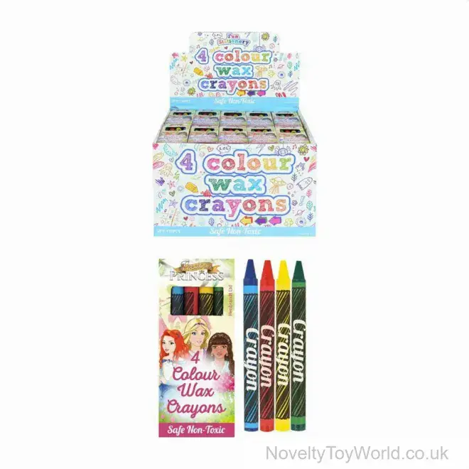 Princess Crayons - 4 Colours | Wholesale Toys & Novelties Clearance