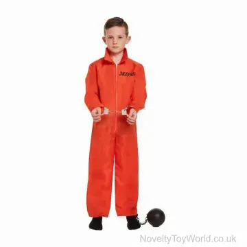 Prisoner Overalls Fancy Dress Costume - Small (4 - 6 Years)