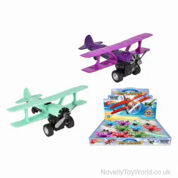 Pull Back Diecast Biplane Toy (10cm)