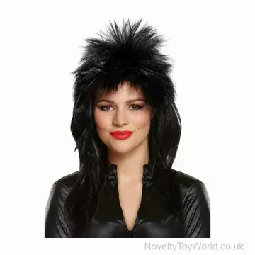 Punk Rockstar Black Wig - Adult Size