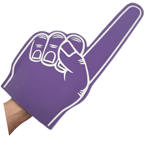 Purple Pointing Foam Fingers - Foam Hands in Bulk | Wholesale UK