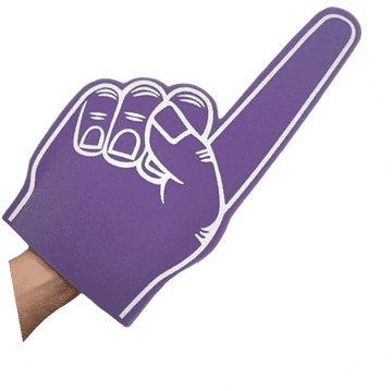 Purple Pointing Foam Fingers - Foam Hands in Bulk