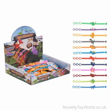 PVC Cartoon Dinosaur Bracelet - 12 Assorted (19cm)