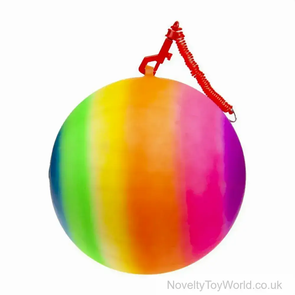 PVC Rainbow Ball & Chain (23cm) | Bulk Play Balls UK