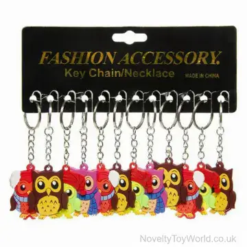PVC Rubber Owl Keyring (3.5cm)