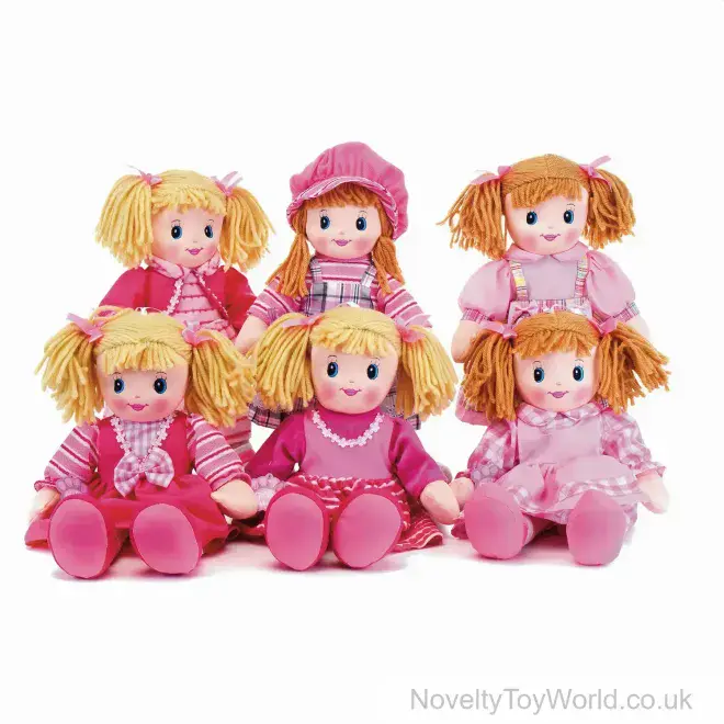 Wholesale | Rag Dolls 6 Assorted Designs & Colours - 50cm