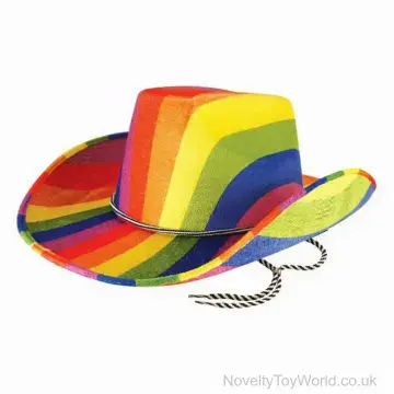 Rainbow Cowboy Hat Pride Colours - Adult