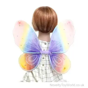 Rainbow Glitter Fancy Dress Fairy Wings (43cm x 34cm)
