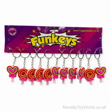 Rainbow Lollipop Keyring - PVC Rubber
